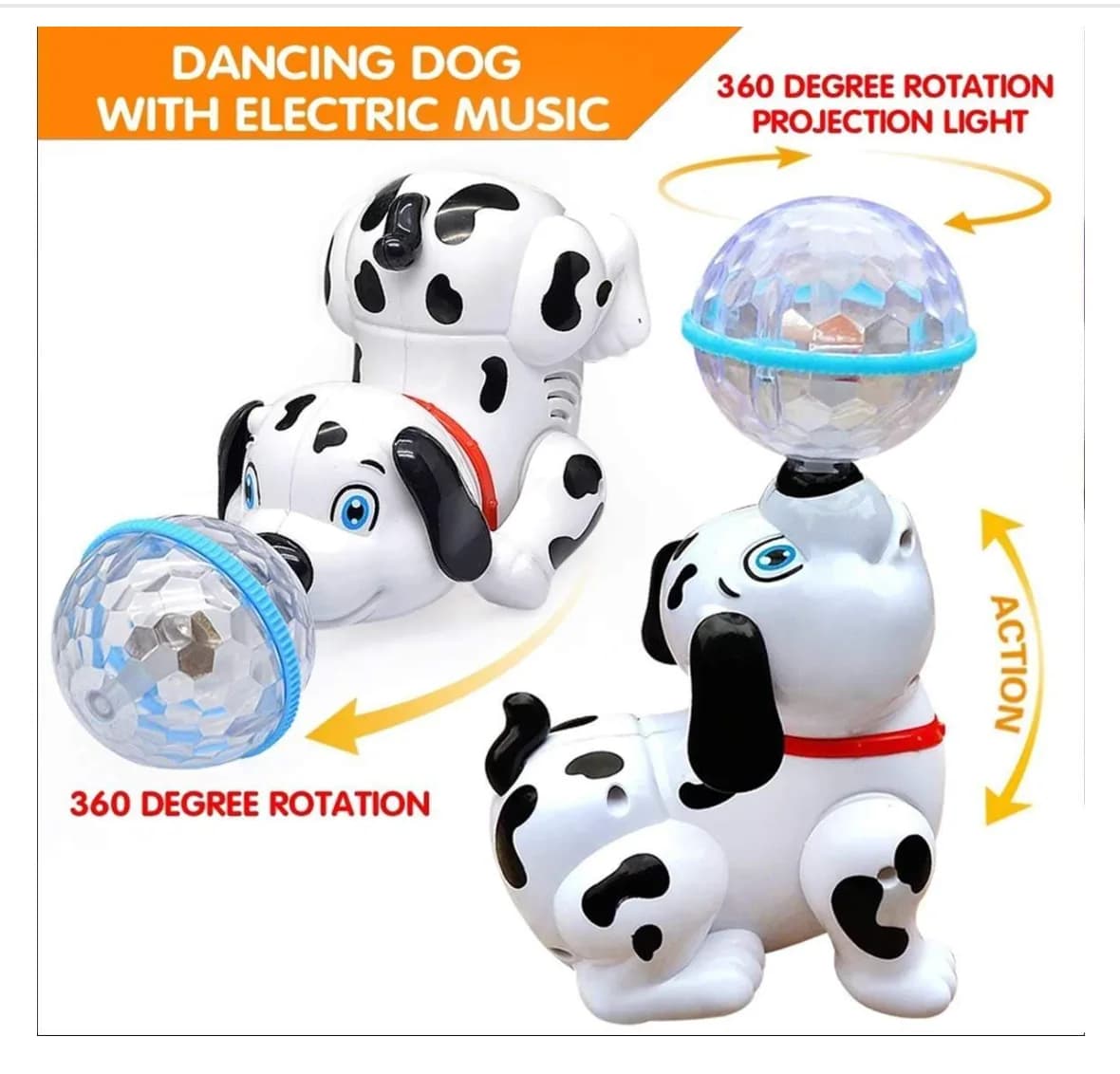VGRASSP Dancing Dog with Light-Up Ball