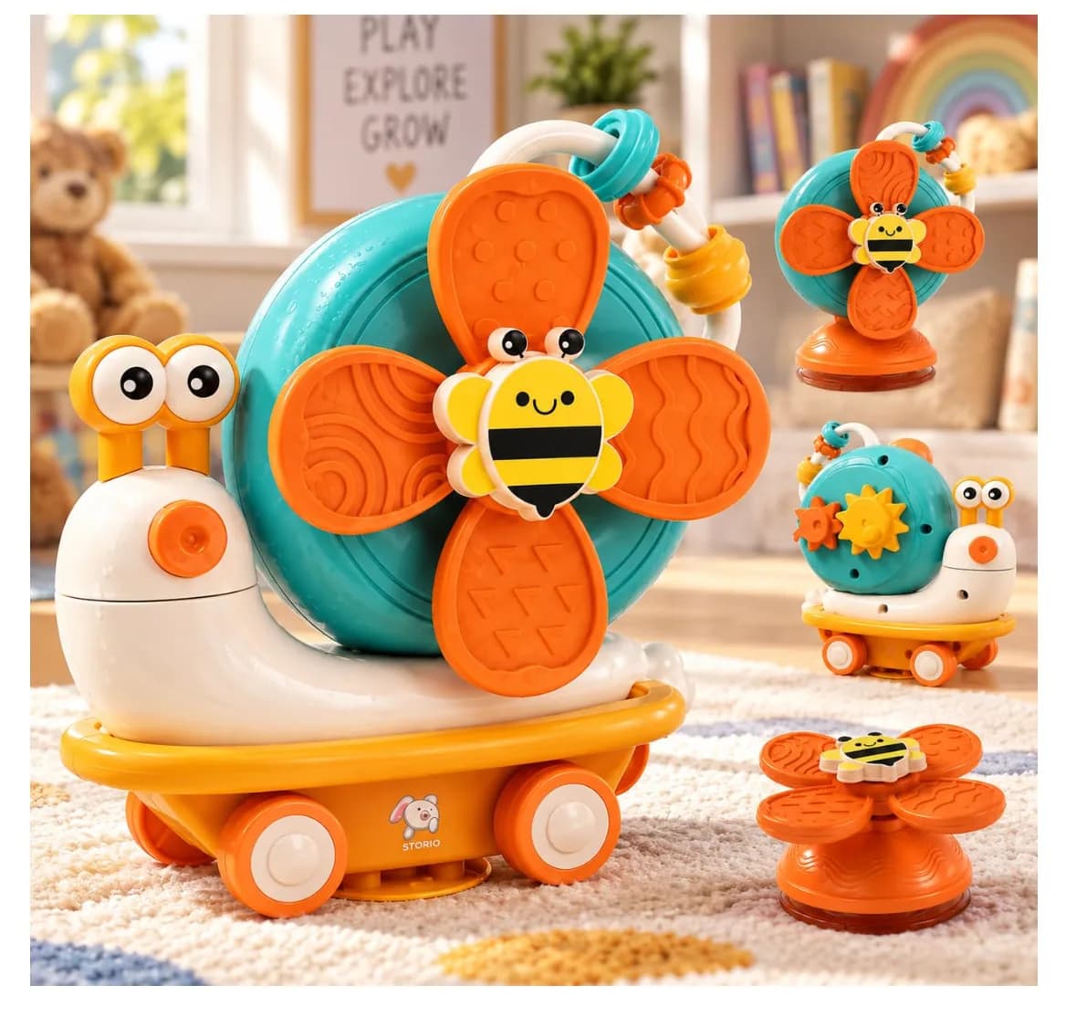 Storio 5-in-1 Baby Suction Spinner