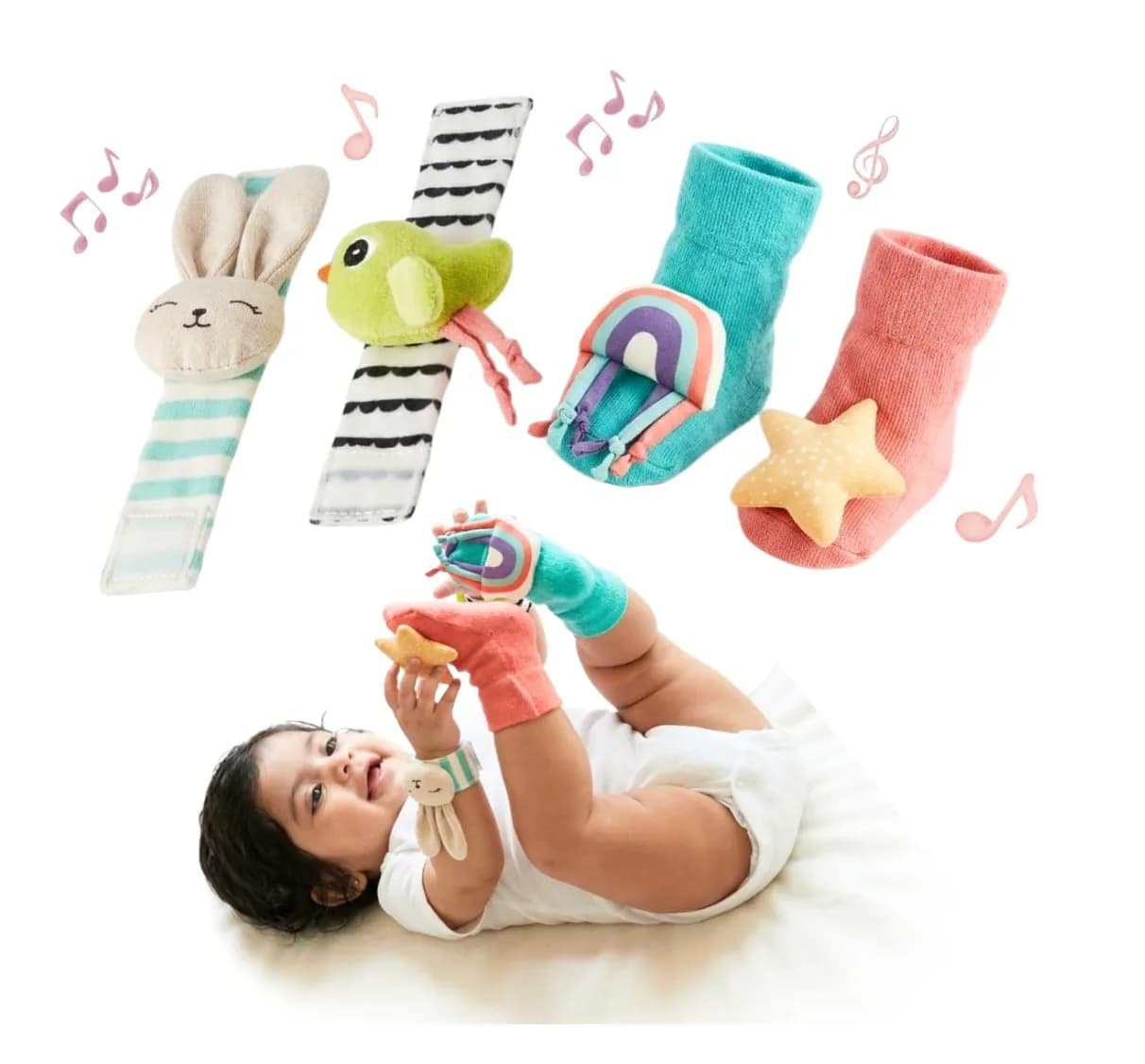 Curious Cub Wrist Rattle and Foot Finder Set