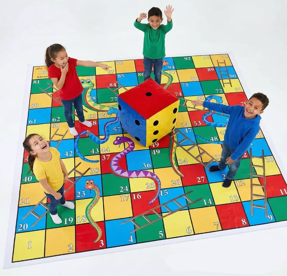 Atpata Funky Jumbo Snakes and Ladders Floor Mat (10×10 ft)