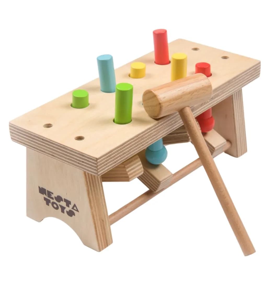 Nesta Toys Wooden Pounding Bench with Mallet