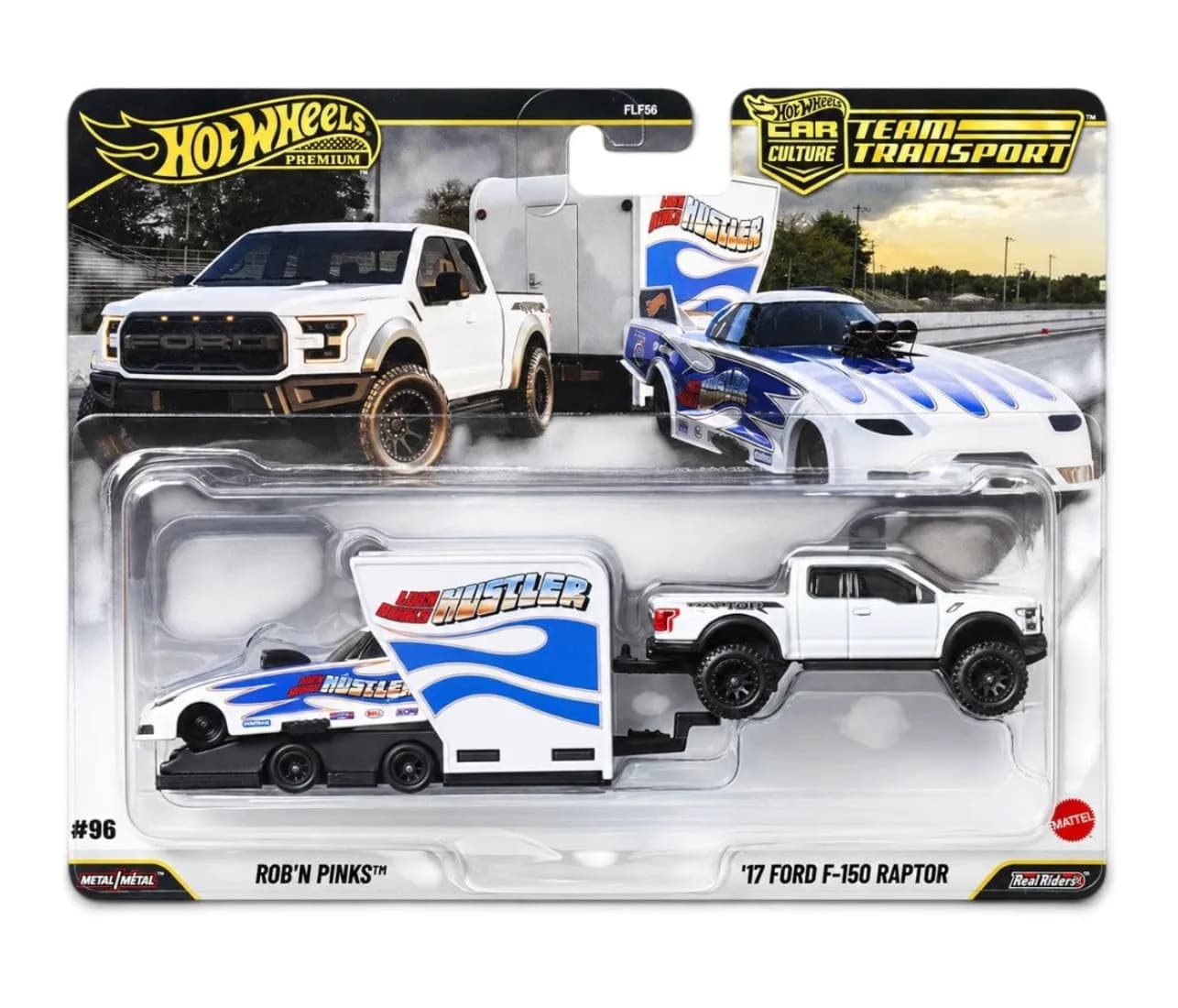 Hot Wheels Premium Team Transport Rob'n Pinks and Ford F-150 Raptor with Trailer